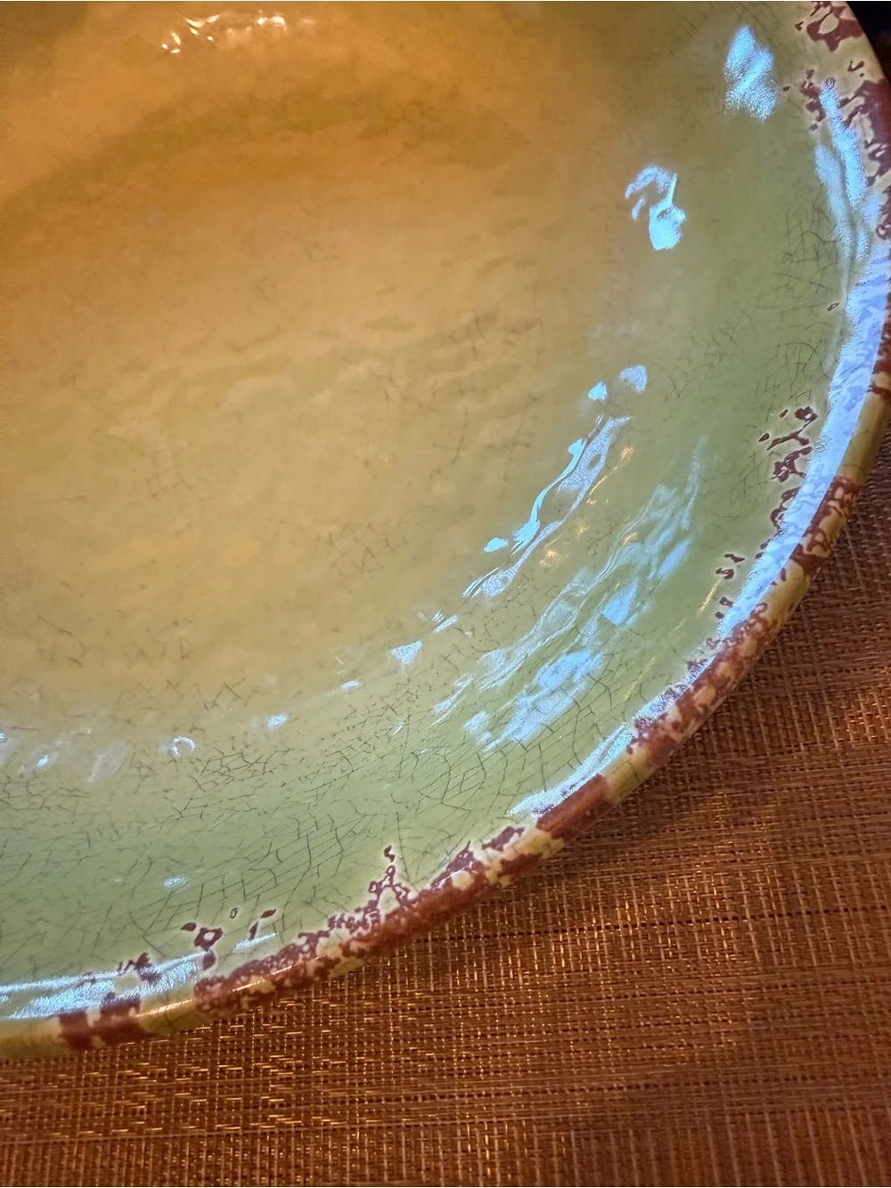 Williams Sonoma “Rustic” melamine Large Green Serving Bowl - Picture 4 of 4